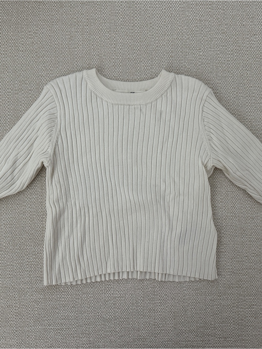 H&M Cream Ribbed Knit Sweater Size 3-4T